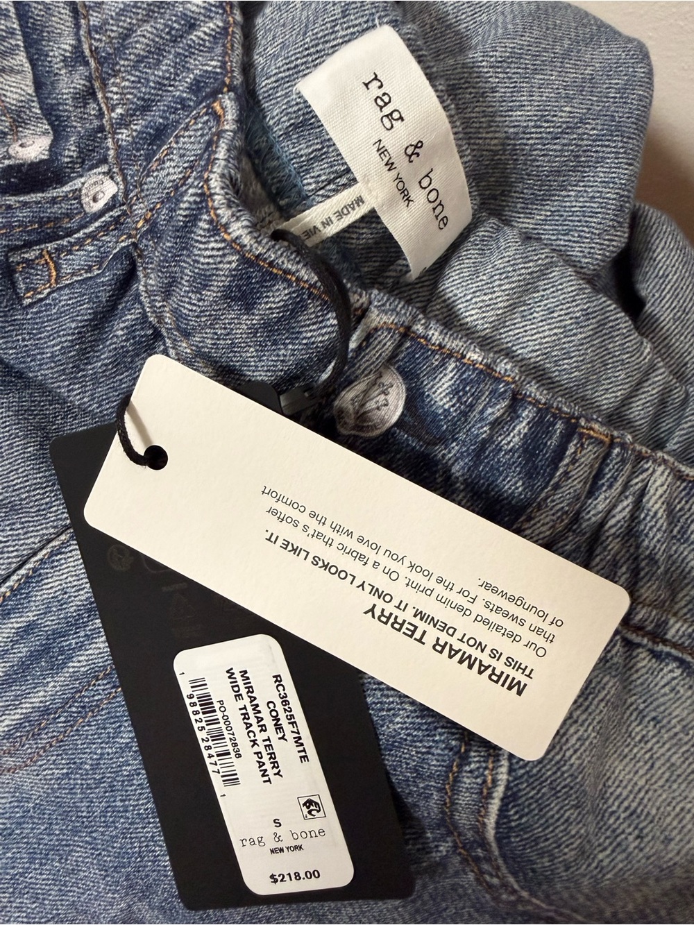 NWT MIRAMAR TERRY WIDE TRACK PANT, small - Picture 5 of 5